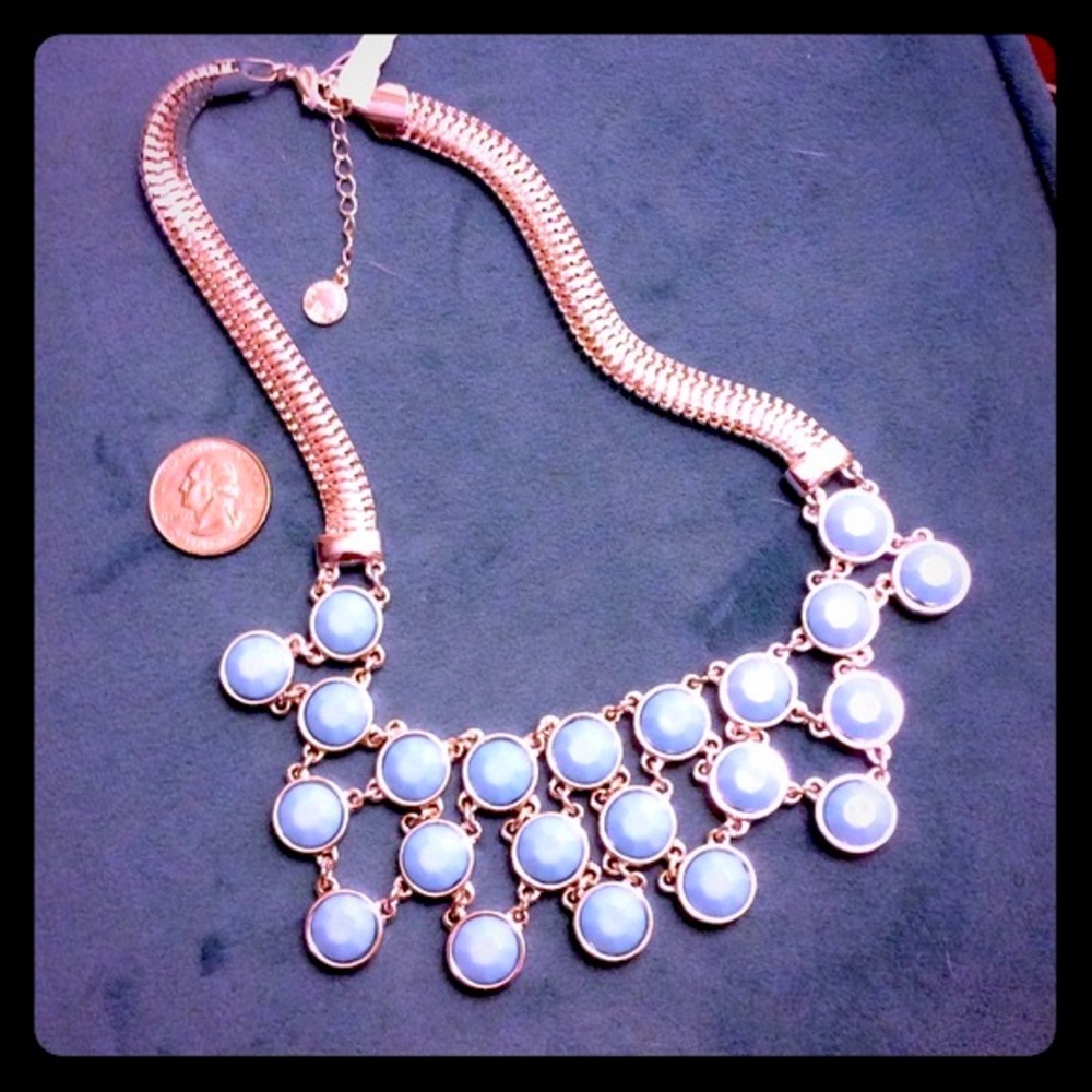 Never worn Turquoise colored silver necklace